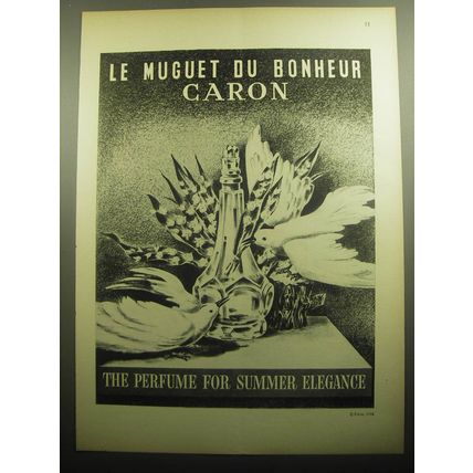 1958 Caron Le Muguet du Bonheur Perfume Ad - The Perfume for summer elegance
