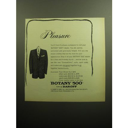 1958 Botany 500 Suits Ad - Pleasure
