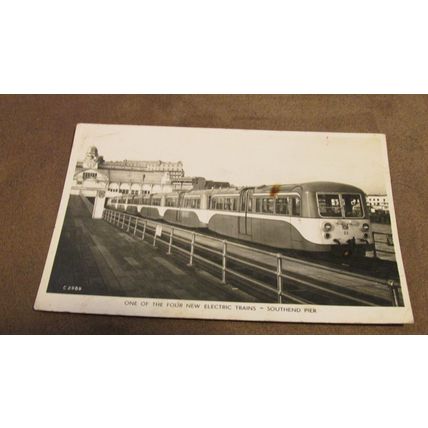 1950s real photographic postcard - New Electric Train - Southend Pier, Essex