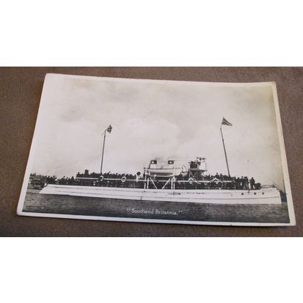1930s real photo Postcard - Southend Britannia Ship / pleasure Boat - Essex