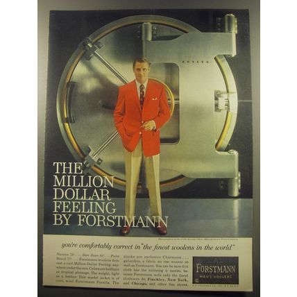 1959 Forstmann Jacket and Slacks Ad - The Million Dollar feeling by Forstmann