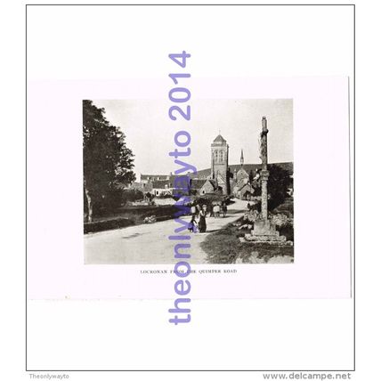 Locronan from the Quimper Road, Brittany, France, Book Illustration, 1912