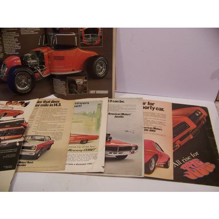 VINTAGE MAGAZINE CAR ADS CYCLONE MUSTANG AMX REBEL JUDGE 442 + POPULAR HOT ROD