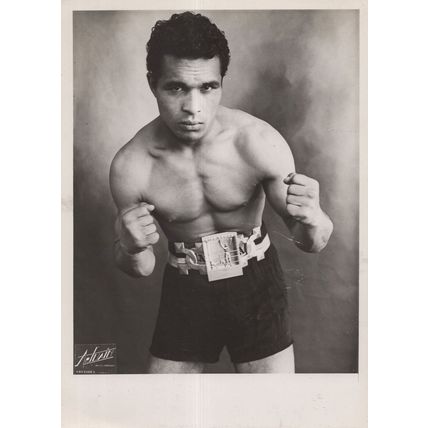 Bouadjemi Mokhfi Algerian Boxer Old WW2 Publicity Photo