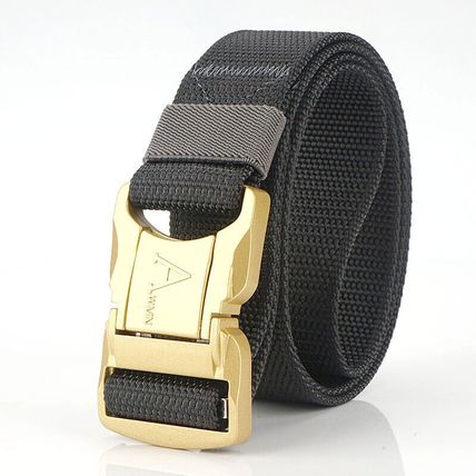 Gold Aluminum Safety Alloy Buckle Outdoor Tactical Belt Stylish Men's Belt