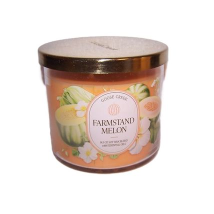 Farmstand Melon Candle Goose Creek 14.5oz Scented Large 3 Wick