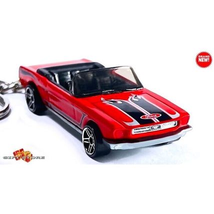RARE CUSTOM KEYCHAIN 1964½/65/66 RED FORD MUSTANG CONVERTIBLE GREAT GIFT