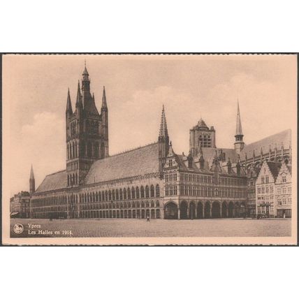 Les Halles en 1914, Ypres, c.1930s - Thill CPSM