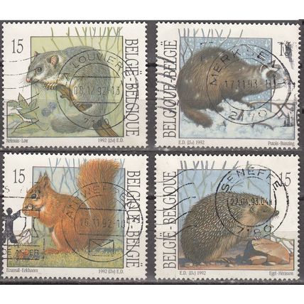Belgique 1992 Michel 2529 - 2532 O Cote (2008) 6.00 € Petits mammifères