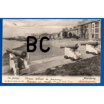 Postcard Battery Aberdovey Merionethshire Gwynedd Nr Tywyn Tal-Y-Bont Ynyslas