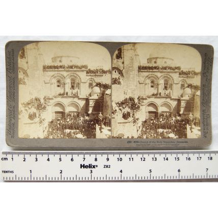 1897 Stereoscopic Card - Church of the Holy Sepulchre, Jerusalem