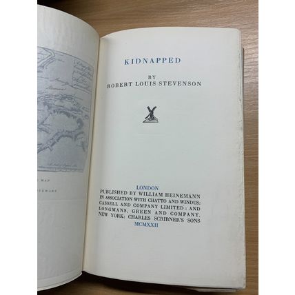 RARE* 1922 ROBERT LOUIS STEVENSON "KIDNAPPED" VOL 9 FICTION ANTIQUE BOOK (P6)