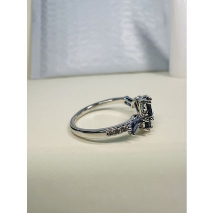 Bomb Party Sz8 Revealed BP Ring Fashion Jewelry RBP Blue Cluster Gems Rhodium P