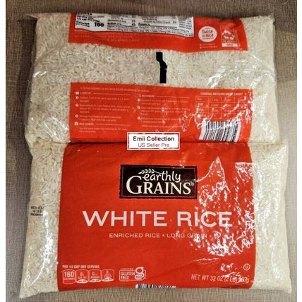 Earthly Grains Enriched, Long Grain White Rice Gluten Free Bundle 32oz 907g