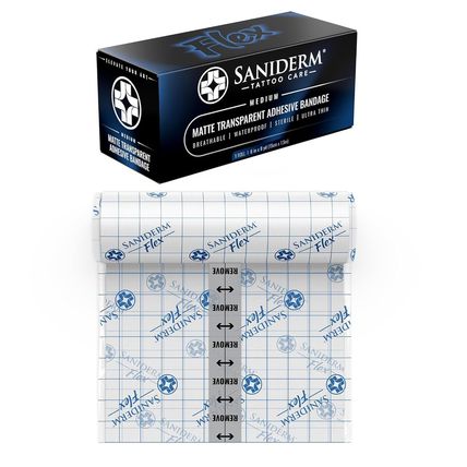 Saniderm Flex Tattoo Aftercare Bandage (New) (Medium Roll, 6 in X 8 Yd) – Conven