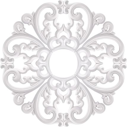 Canomo 24" OD X 5" ID White Ceiling Medallion 4-Piece Set Ceiling Medallion for