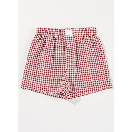 Red Plaid Gingham Printed High Waist Shorts