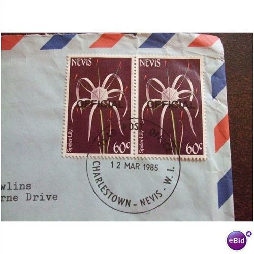 Nevis 1985 Official Spider-lily flower 60c stamps (2)