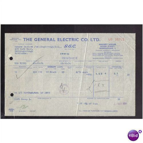 THE GENERAL ELECTRIC CO LTD,MOOR ST,BIRMINGHAM ,29OCT1954