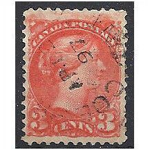 Canada 1876 SG83 3c Orange-Red Fine Used .