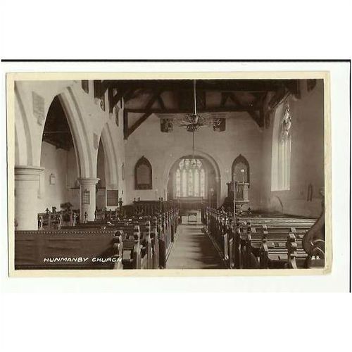 Yorkshire HUNMANBY Church Interior Postcard by B Series (22)
