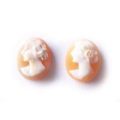 CAMEOS gemstones 8mm x 10mm lot of 2 hand carved