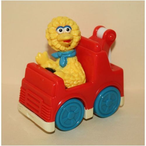 1993 Tyco Playtime Sesame Street Big Bird in Plastic Red Tow Truck