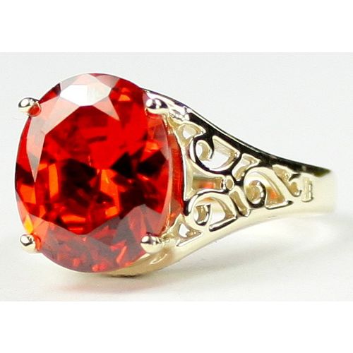 Padparadsha CZ, 10KY Gold Ring, R057