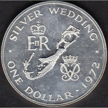 1972 Bermuda 1 Dollar Silver Proof Coin Silver Wedding