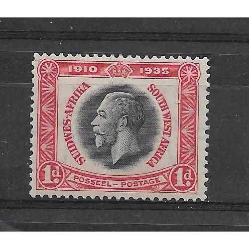 SouthWestAfrica.SG88 1d Black and Scarlet.Mounted Mint.Aug19