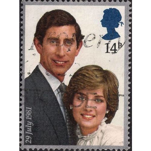 GB, Prince Charles and Lady Diana Spencer, silver 1981, 14p, #3