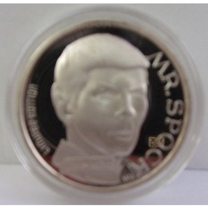 STAR TREK ' 25th ANNIVERSARY SILVER COIN ' MR. SPOCK (1991)