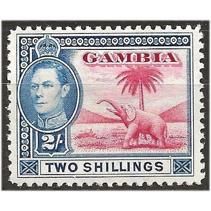 Gambia 1938 SG157 2/- Carmine & Blue Mounted Mint . .. .