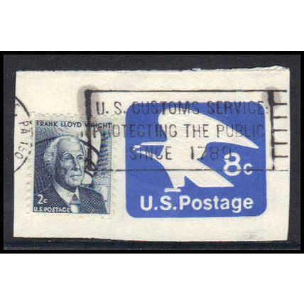 Used U557/1280 8c Eagle Very Fine Cut Square Z2915