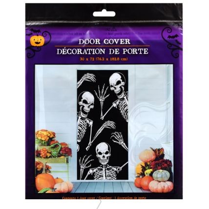 Halloween Themed Door Cover Poster Decoration 30" x 72" inches - Skeletons