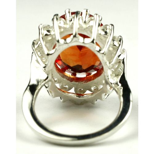 Padparadsha CZ, 925 Sterling Silver Royal Engagement Ring, SR310