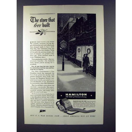 1943 Hamilton Watch Ad - The Store Love Built