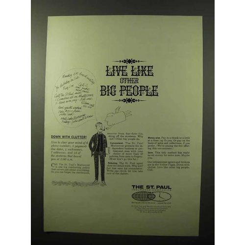 1966 The St. Paul Insurance Ad - Live Like Big People