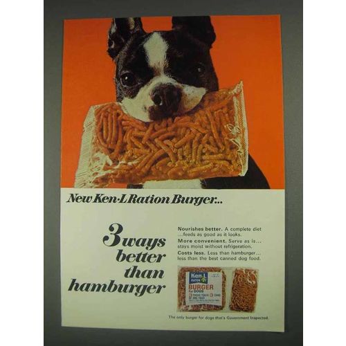 1967 Ken-L Ration Burger Dog Food Ad - Better