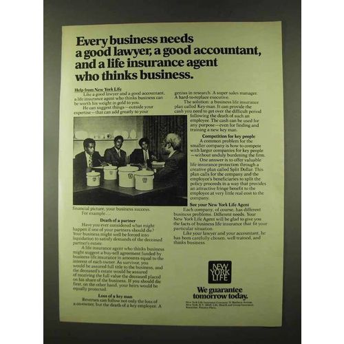 1973 New York Life Insurance Ad - Business Needs