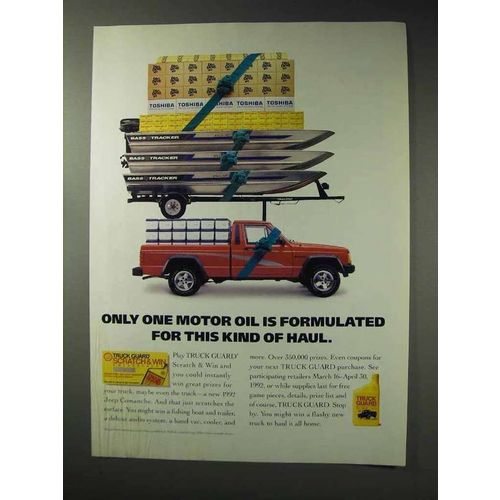 1992 Pennzoil Truck Guard Motor Oil Ad - Formulated For