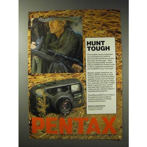 1992 Pentax IQZoom 90WR Camera Ad - Hunt Tough