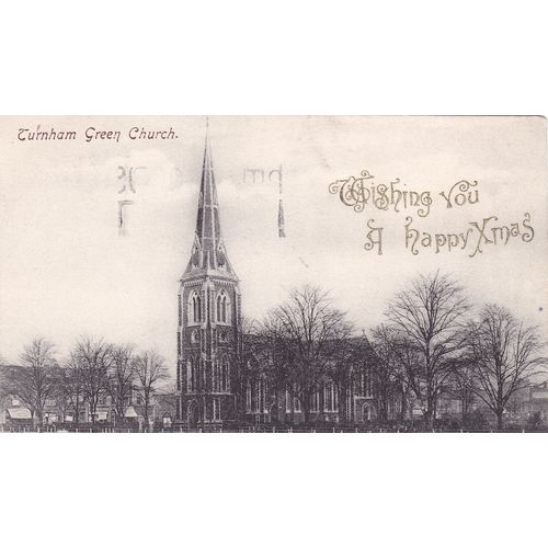 Turnham Green Church (Wishing you a Happy Xmas) London Postcard (LN76686)