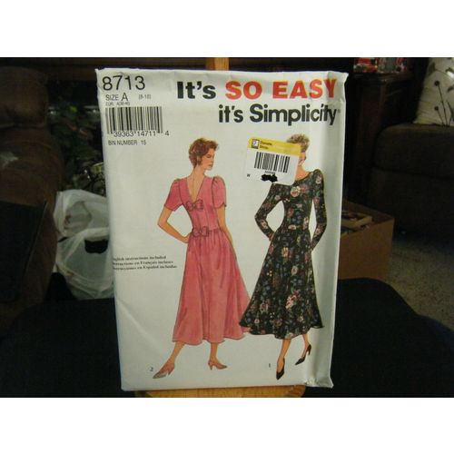 Simplicity 8713 Misses Dress Pattern - Size 8-18 Bust 35-43 1/2