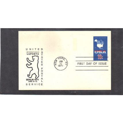 FDC UX59 10c Map (No Cachet-U/A) CV41046