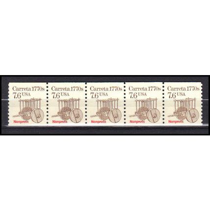 2255 7.6c Carreta Fine MNH Dry Gum PNC 1/5 AA0477