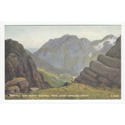 Goatfell from Beinn Tarsuinn Isle of Arran Brian Gerald Art Postcard A958