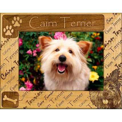Cairn Terrier Laser Engraved Wood Picture Frame (5 x 7)