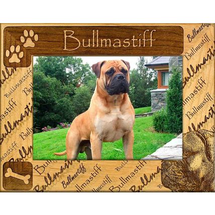 Bullmastiff Laser Engraved Wood Picture Frame (5 x 7)