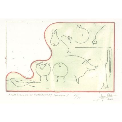 Prof Ian Ritchie Royal College Of Vets Veterinary Surgeons Painting Postcard